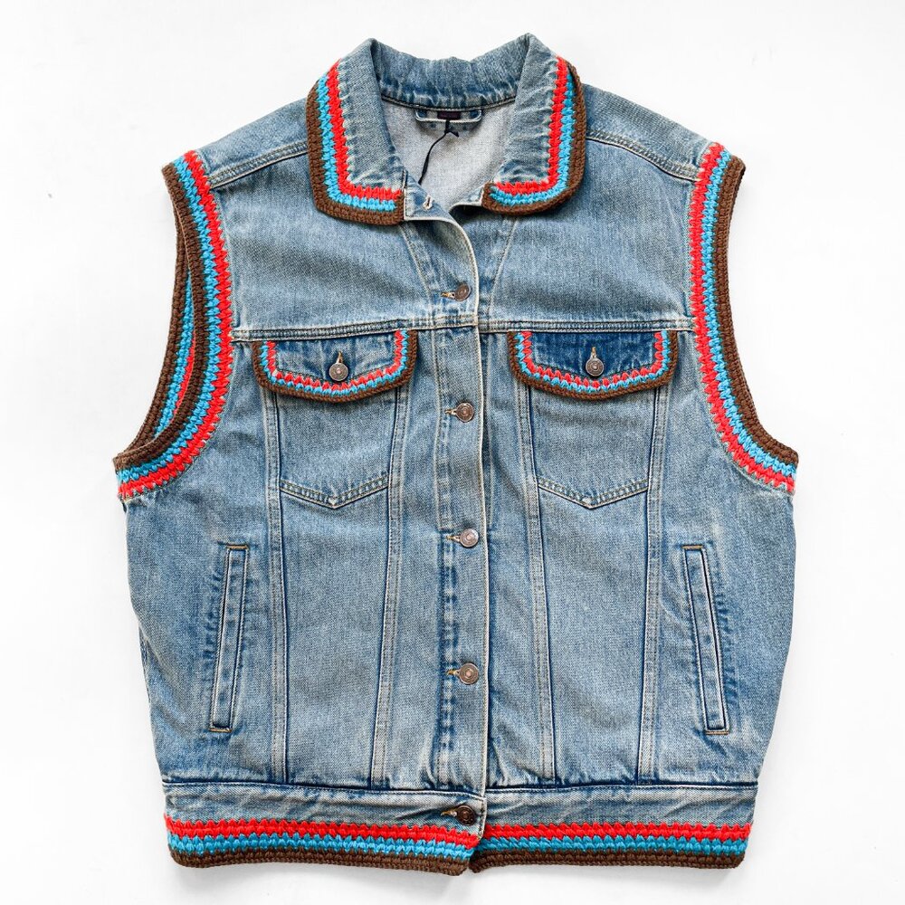 Gucci x Dover Street Market Denim Vest Pre-Fall 2020 Blue Size IT 36 US 0 NWT